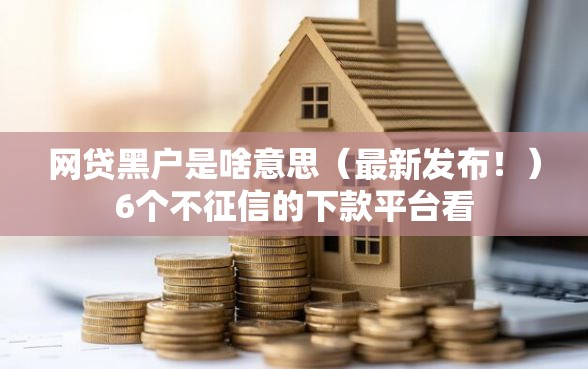 网贷黑户是啥意思（最新发布！）6个不征信的下款平台看