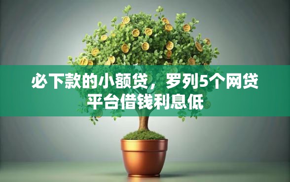 必下款的小额贷，罗列5个网贷平台借钱利息低