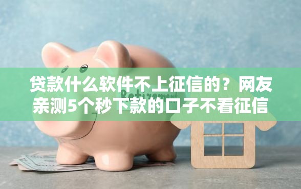 贷款什么软件不上征信的？网友亲测5个秒下款的口子不看征信不用信用卡盘点