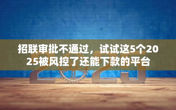 招联审批不通过，试试这5个2025被风控了还能下款的平台