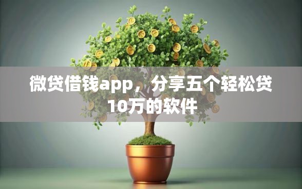 微贷借钱app，分享五个轻松贷10万的软件