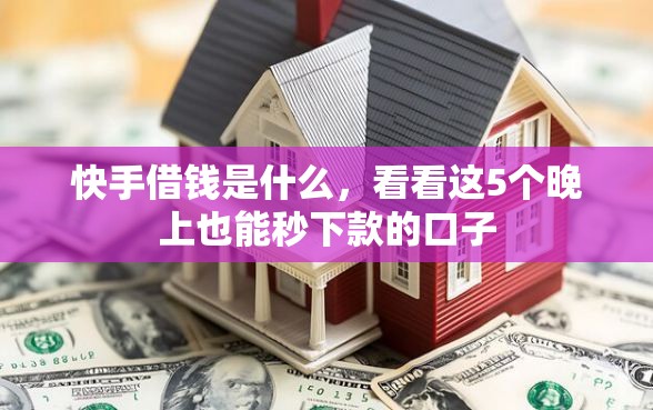 快手借钱是什么，看看这5个晚上也能秒下款的口子