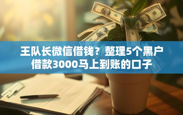 王队长微信借钱？整理5个黑户借款3000马上到账的口子