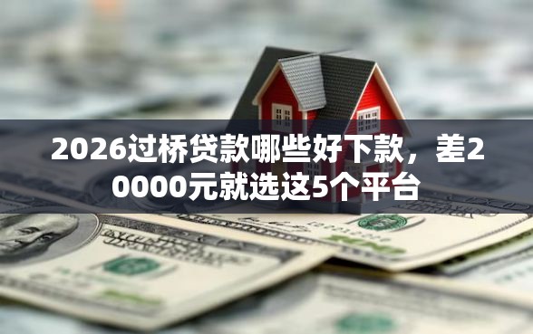 2026过桥贷款哪些好下款，差20000元就选这5个平台