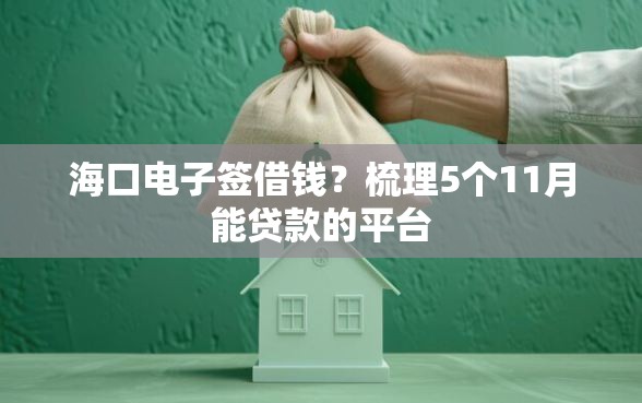 海口电子签借钱？梳理5个11月能贷款的平台