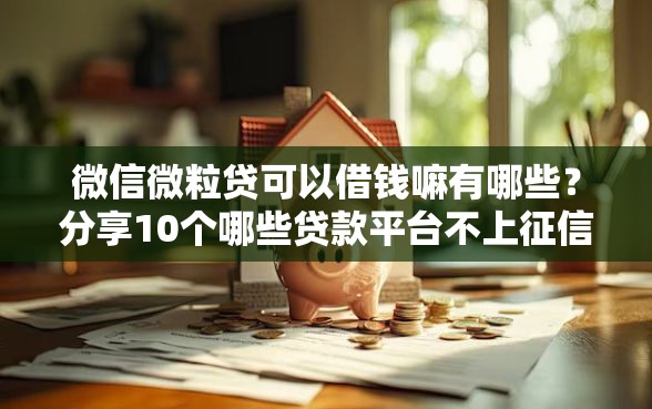 微信微粒贷可以借钱嘛有哪些？分享10个哪些贷款平台不上征信