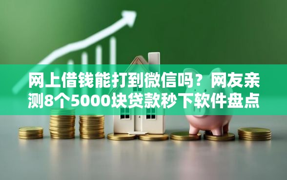 网上借钱能打到微信吗？网友亲测8个5000块贷款秒下软件盘点