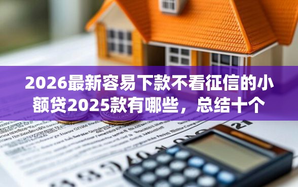2026最新容易下款不看征信的小额贷2025款有哪些，总结十个最新能下来钱的app！