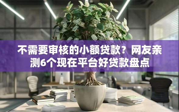 不需要审核的小额贷款？网友亲测6个现在平台好贷款盘点