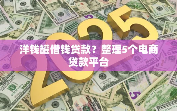 洋钱罐借钱贷款？整理5个电商贷款平台