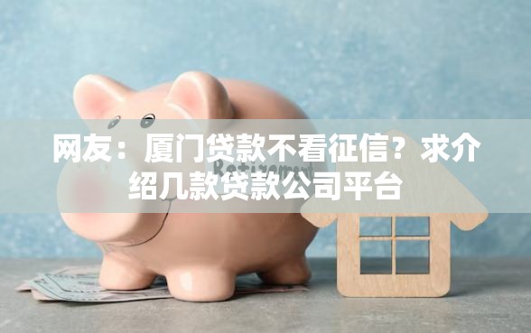 网友：厦门贷款不看征信？求介绍几款贷款公司平台