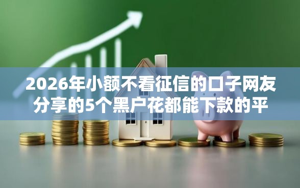 2026年小额不看征信的口子网友分享的5个黑户花都能下款的平台啊我觉得不错！