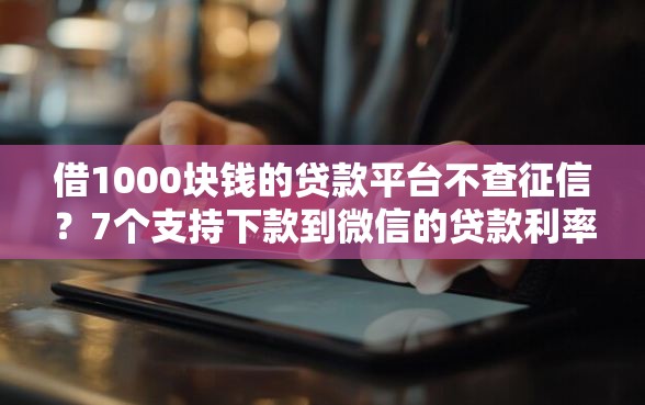 借1000块钱的贷款平台不查征信？7个支持下款到微信的贷款利率低的平台