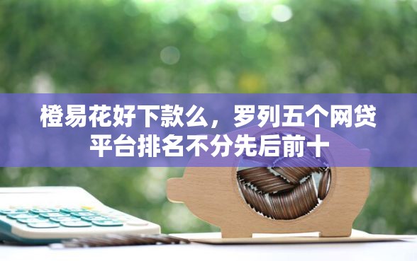 橙易花好下款么，罗列五个网贷平台排名不分先后前十