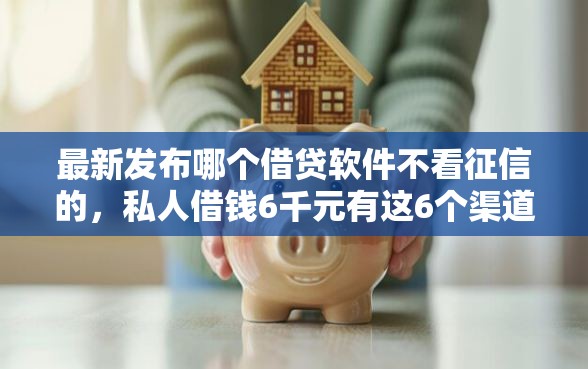 最新发布哪个借贷软件不看征信的，私人借钱6千元有这6个渠道