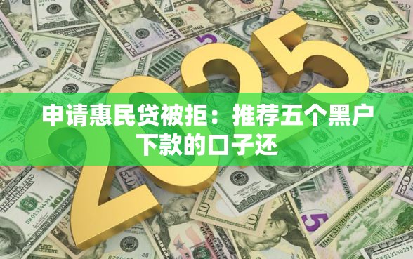申请惠民贷被拒：推荐五个黑户下款的口子还