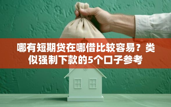 哪有短期贷在哪借比较容易？类似强制下款的5个口子参考