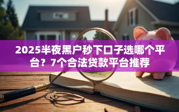 2025半夜黑户秒下口子选哪个平台？7个合法贷款平台推荐