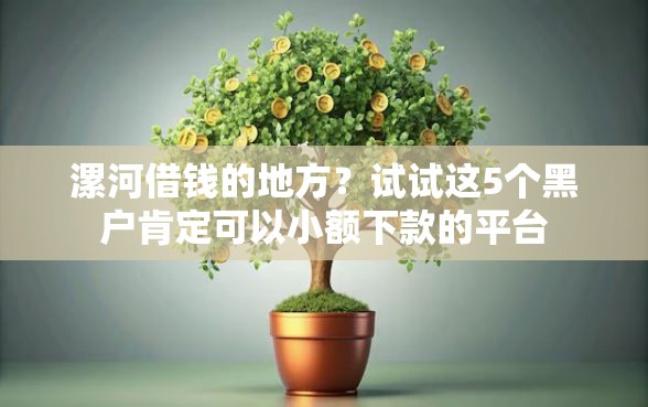 漯河借钱的地方？试试这5个黑户肯定可以小额下款的平台