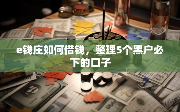 e钱庄如何借钱，整理5个黑户必下的口子