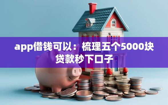 app借钱可以：梳理五个5000块贷款秒下口子