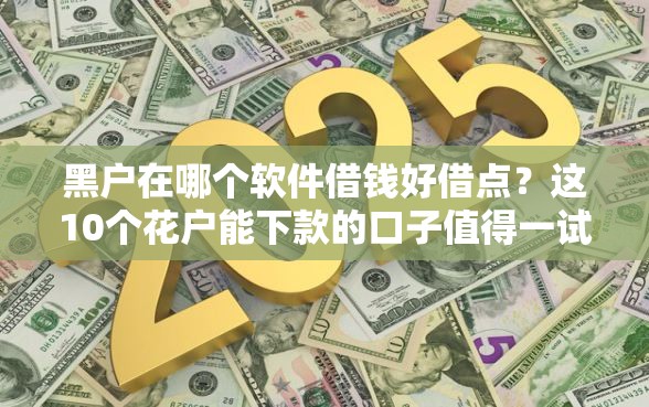 黑户在哪个软件借钱好借点？这10个花户能下款的口子值得一试