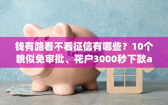 钱有路看不看征信有哪些？10个貌似免审批、花户3000秒下款app合集