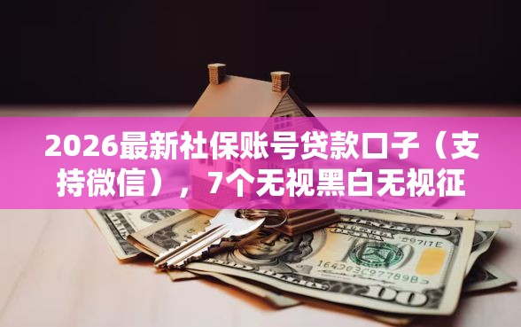 2026最新社保账号贷款口子（支持微信），7个无视黑白无视征信申请就下款的软件无私分享