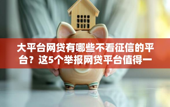 大平台网贷有哪些不看征信的平台？这5个举报网贷平台值得一试