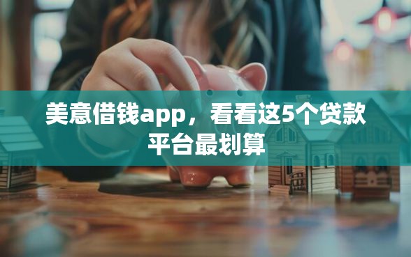 美意借钱app，看看这5个贷款平台最划算