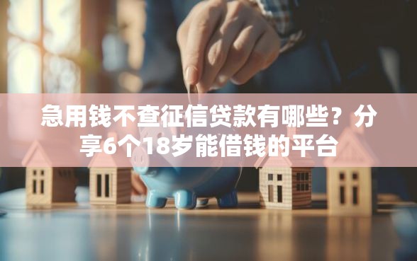 急用钱不查征信贷款有哪些？分享6个18岁能借钱的平台