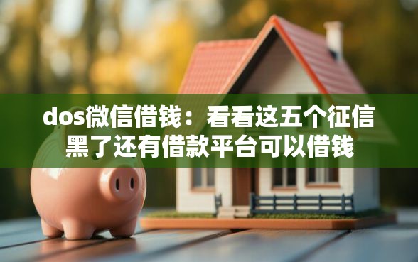 dos微信借钱：看看这五个征信黑了还有借款平台可以借钱