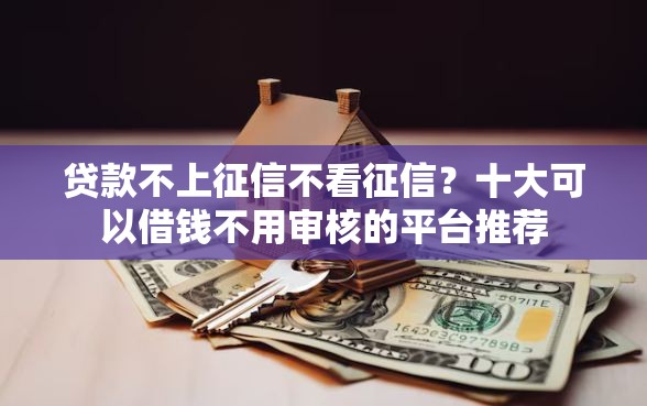 贷款不上征信不看征信？十大可以借钱不用审核的平台推荐