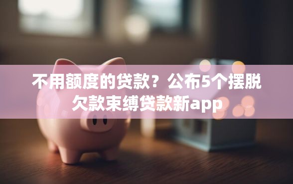 不用额度的贷款?公布5个摆脱欠款束缚贷款新app 不用额度的贷款?公布5个摆脱欠款束缚贷款新app