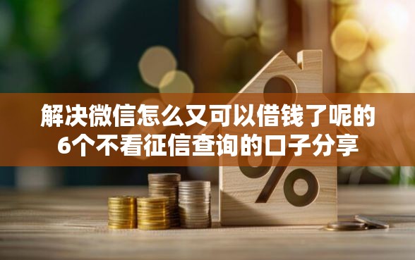 解决微信怎么又可以借钱了呢的6个不看征信查询的口子分享