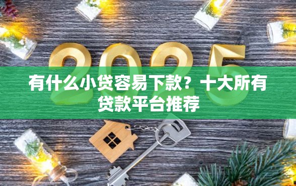 有什么小贷容易下款？十大所有贷款平台推荐