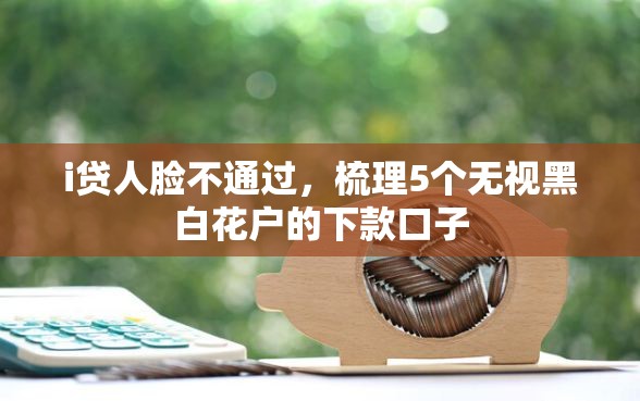 i贷人脸不通过，梳理5个无视黑白花户的下款口子