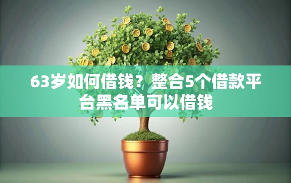 63岁如何借钱？整合5个借款平台黑名单可以借钱