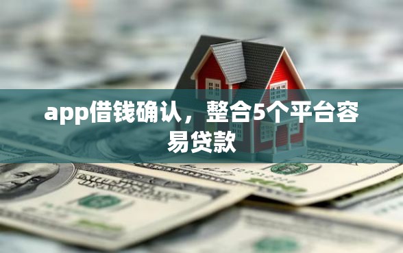app借钱确认，整合5个平台容易贷款