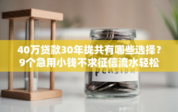 40万贷款30年拢共有哪些选择？9个急用小钱不求征信流水轻松贷的软件详解
