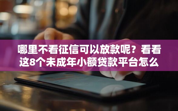 哪里不看征信可以放款呢？看看这8个未成年小额贷款平台怎么样