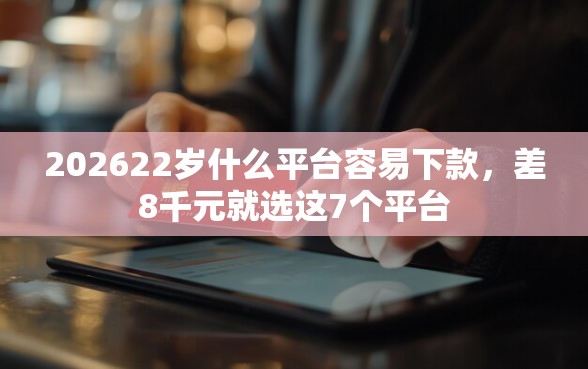 202622岁什么平台容易下款，差8千元就选这7个平台