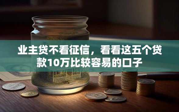 业主贷不看征信，看看这五个贷款10万比较容易的口子