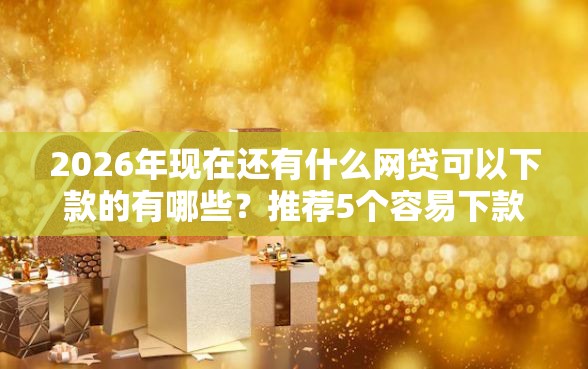 2026年现在还有什么网贷可以下款的有哪些？推荐5个容易下款的平台