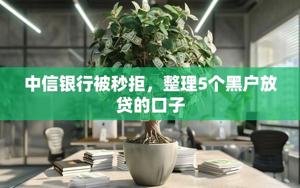 中信银行被秒拒，整理5个黑户放贷的口子