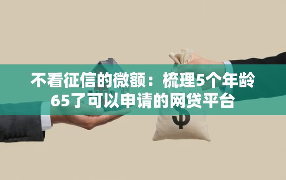 不看征信的微额：梳理5个年龄65了可以申请的网贷平台