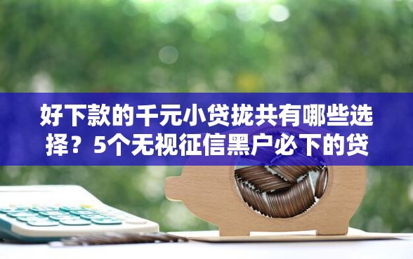 好下款的千元小贷拢共有哪些选择？5个无视征信黑户必下的贷款口子详解