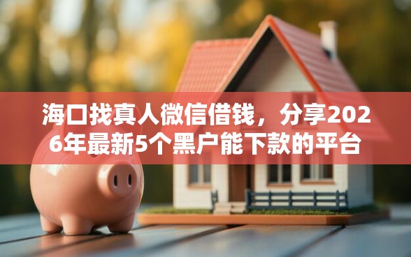 海口找真人微信借钱，分享2026年最新5个黑户能下款的平台