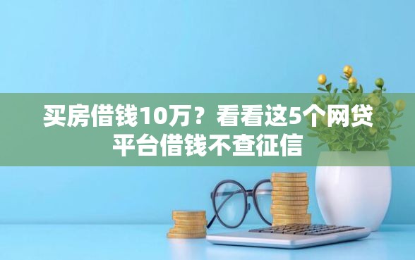 买房借钱10万？看看这5个网贷平台借钱不查征信