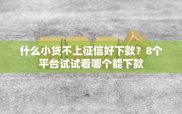 什么小贷不上征信好下款？8个平台试试看哪个能下款
